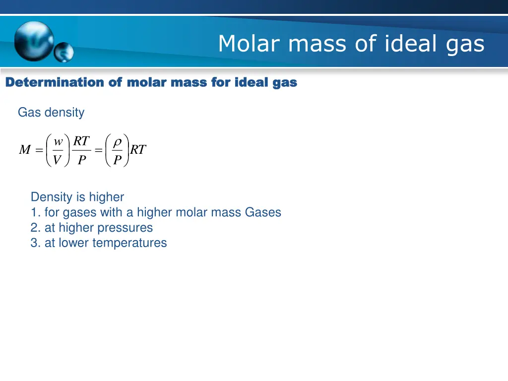 molar mass of ideal gas 1