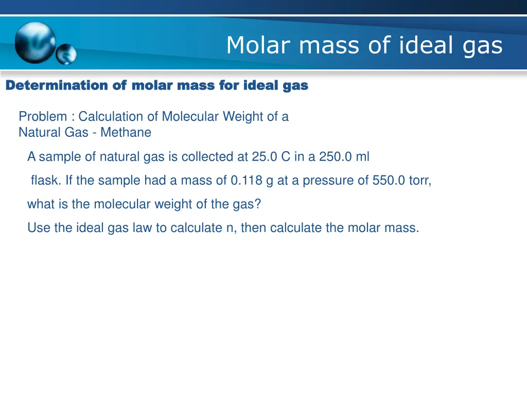 molar mass of ideal gas 3