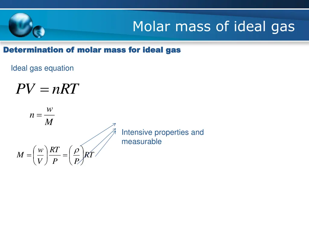 molar mass of ideal gas