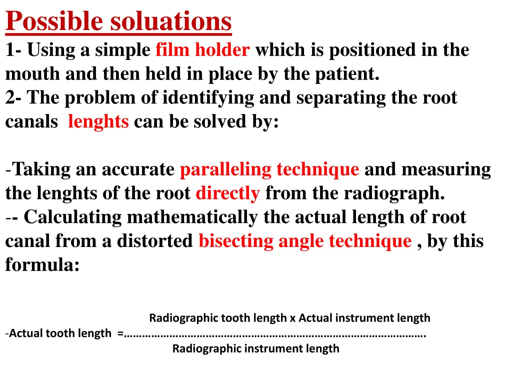 possible soluations 1 using a simple film holder