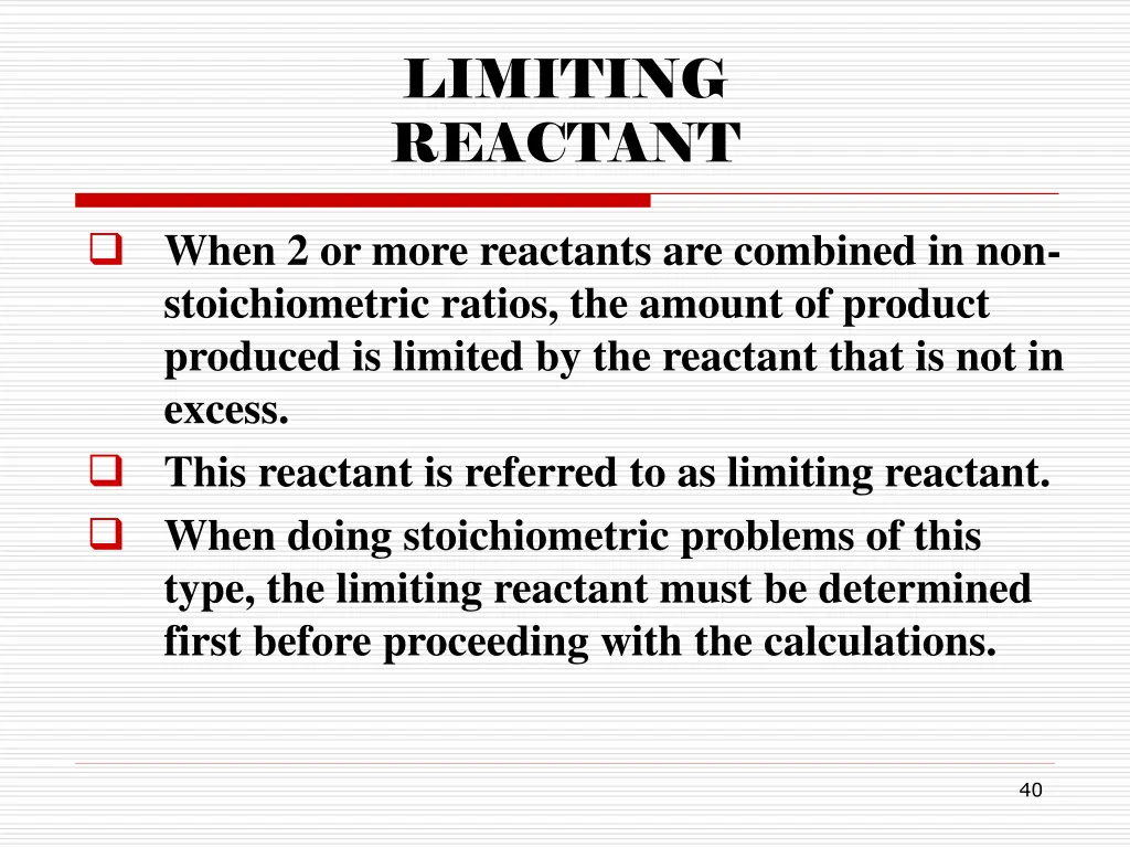 limiting reactant