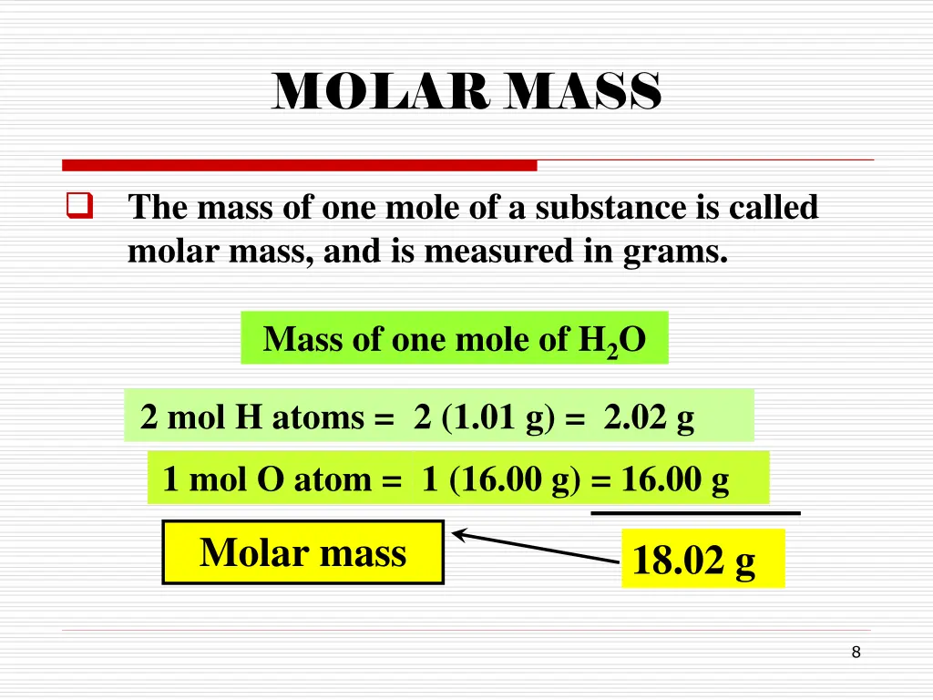 molar mass