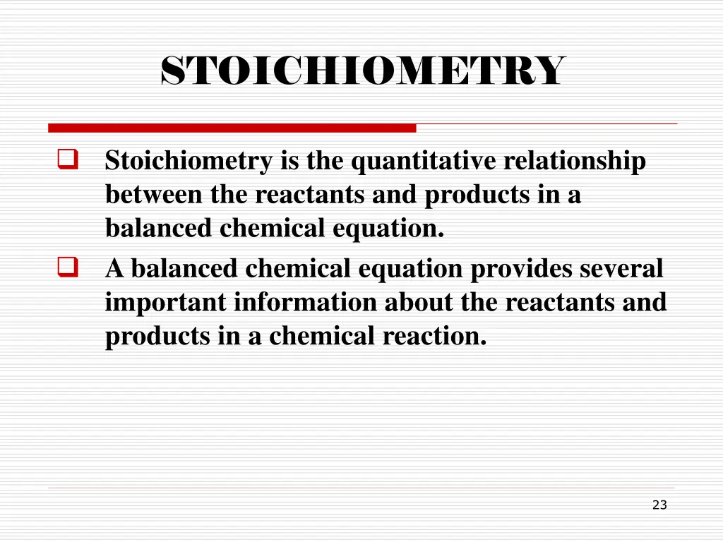 stoichiometry