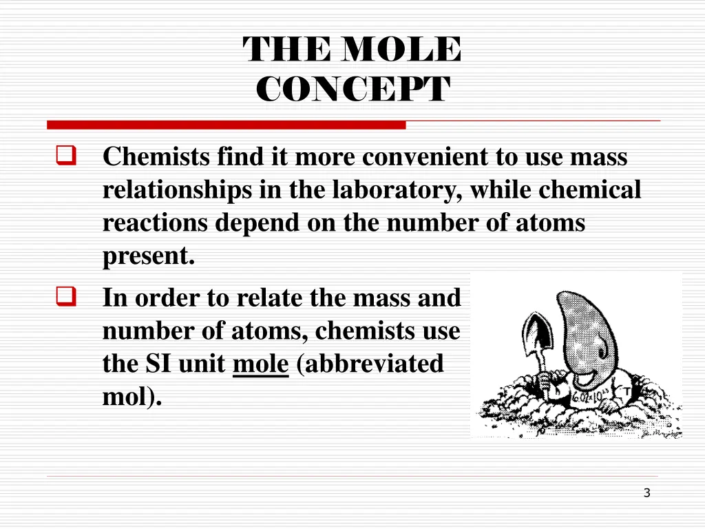 the mole concept