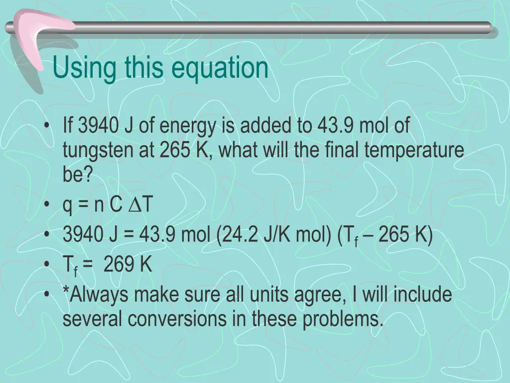 using this equation 1