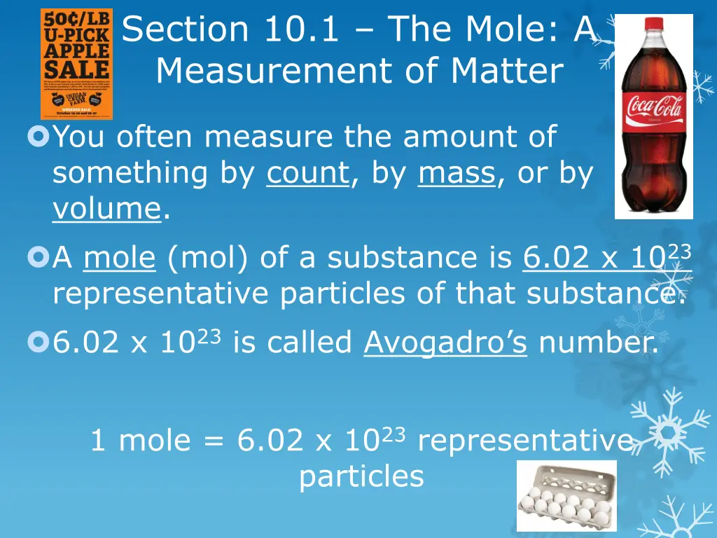 section 10 1 the mole a measurement of matter