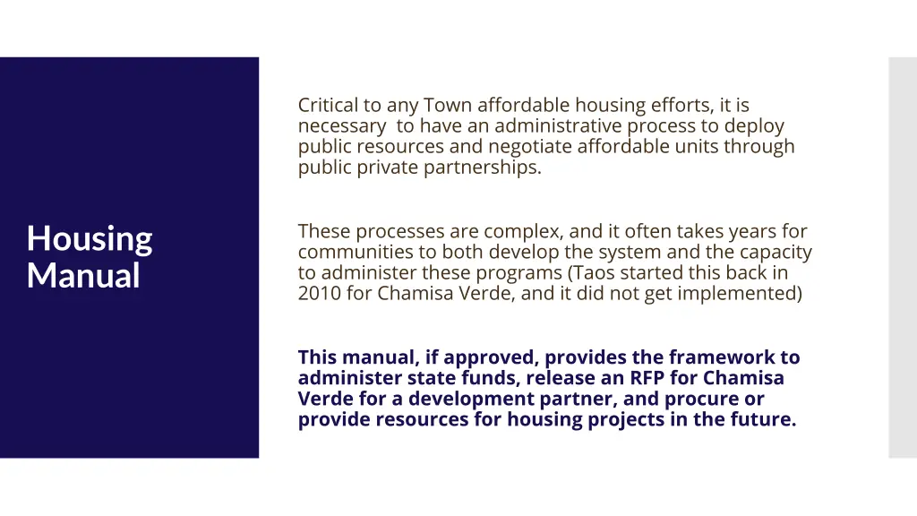 critical to any town affordable housing efforts