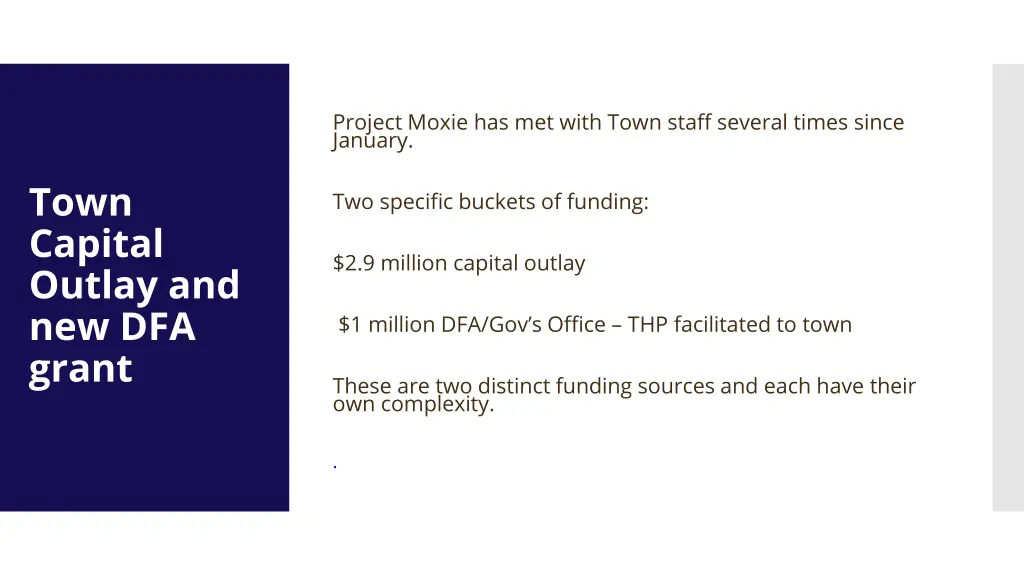 project moxie has met with town staff several