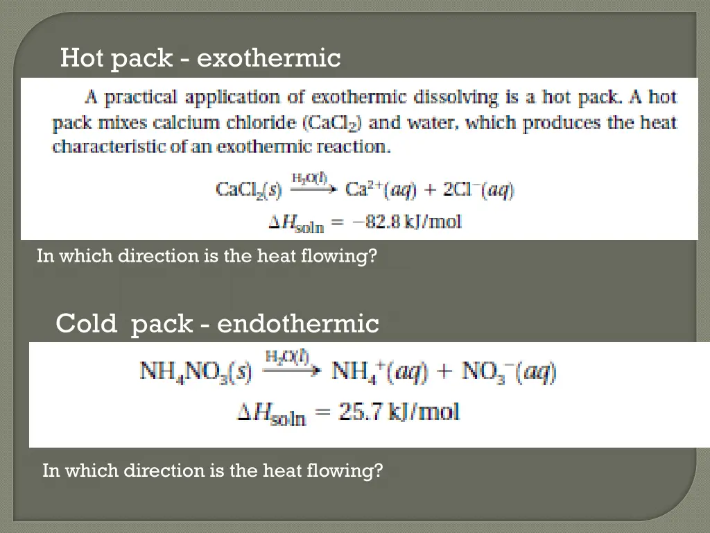 hot pack exothermic