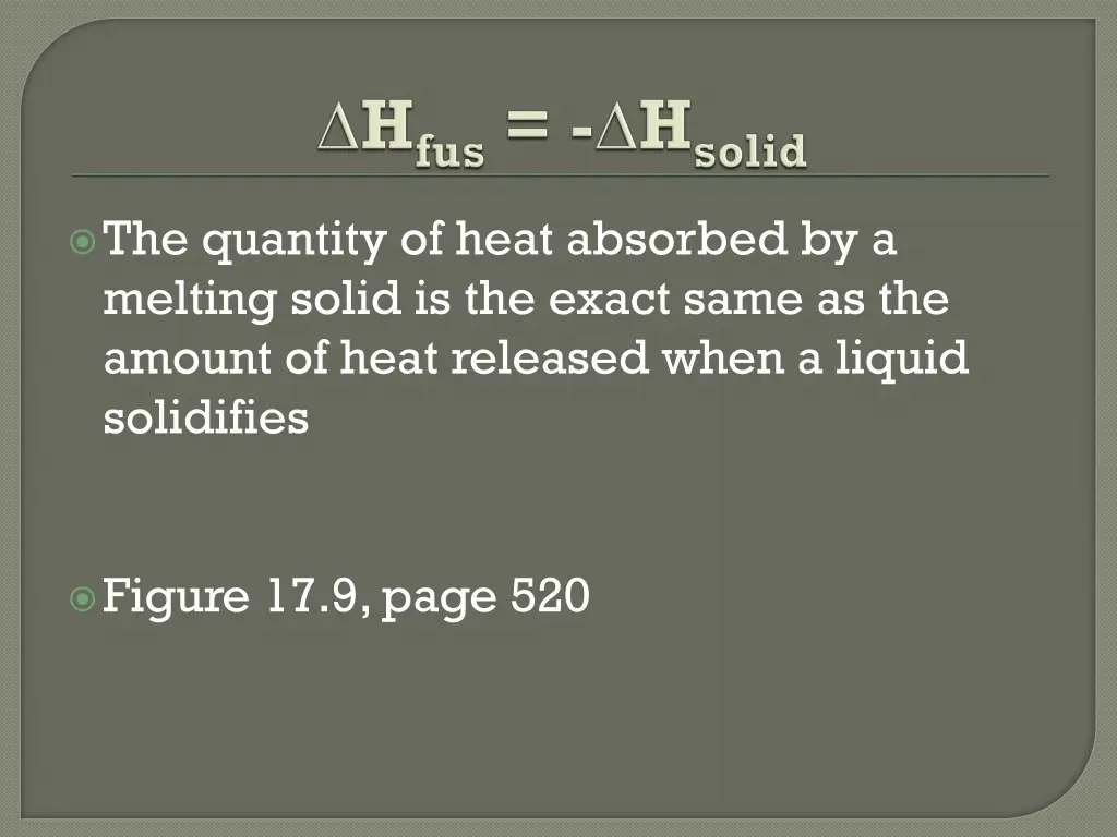 the quantity of heat absorbed by a melting solid