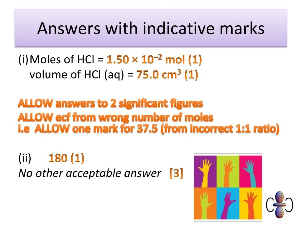 answers with indicative marks