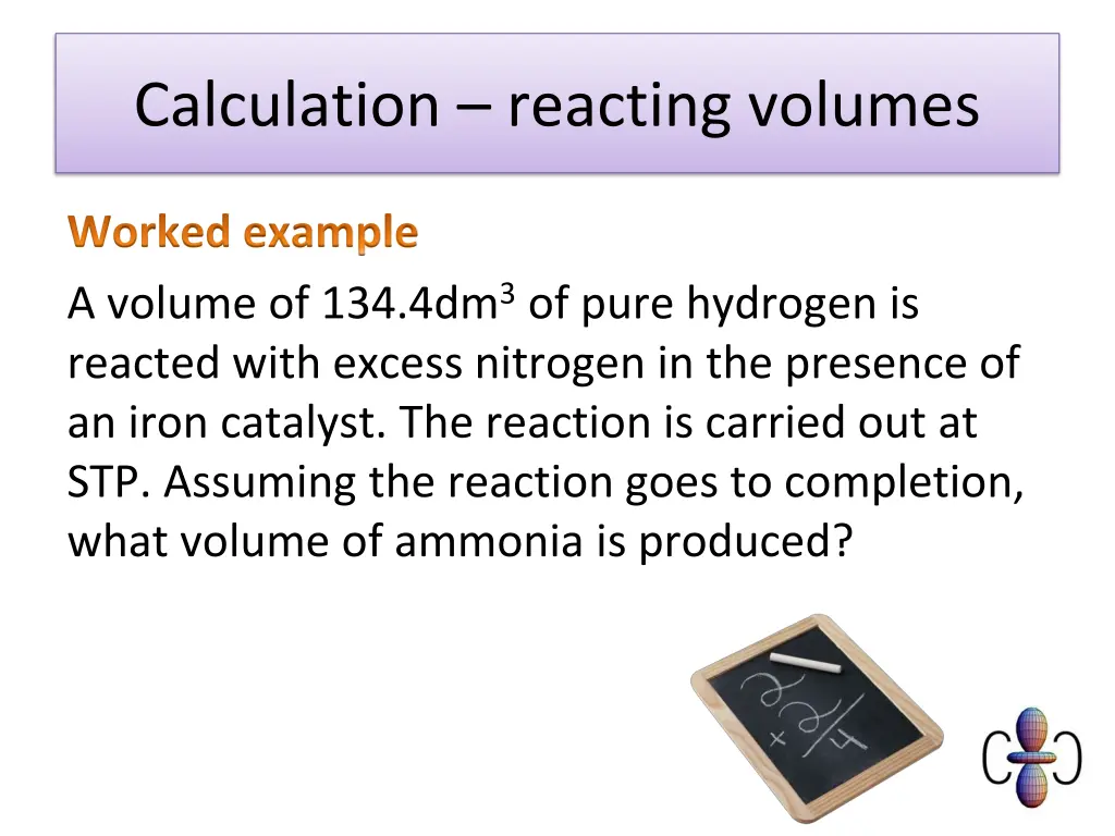 calculation reacting volumes