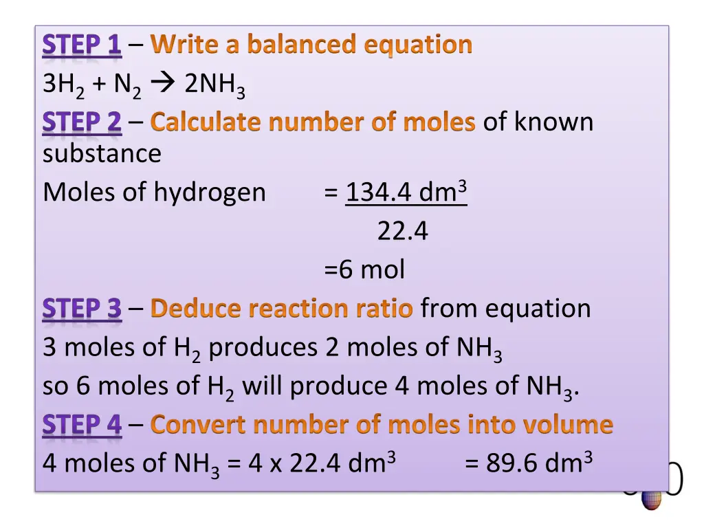 step 1 write a balanced equation