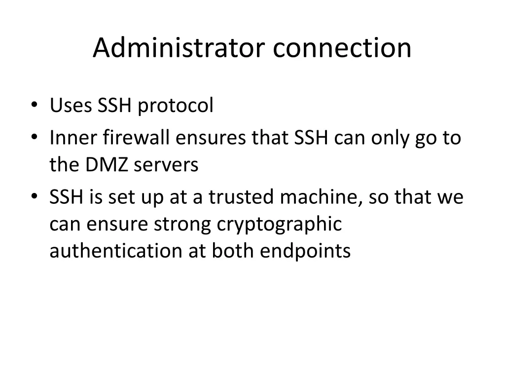 administrator connection