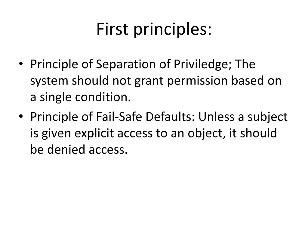 first principles 1