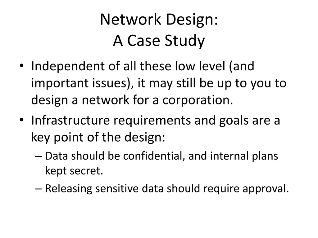 network design a case study