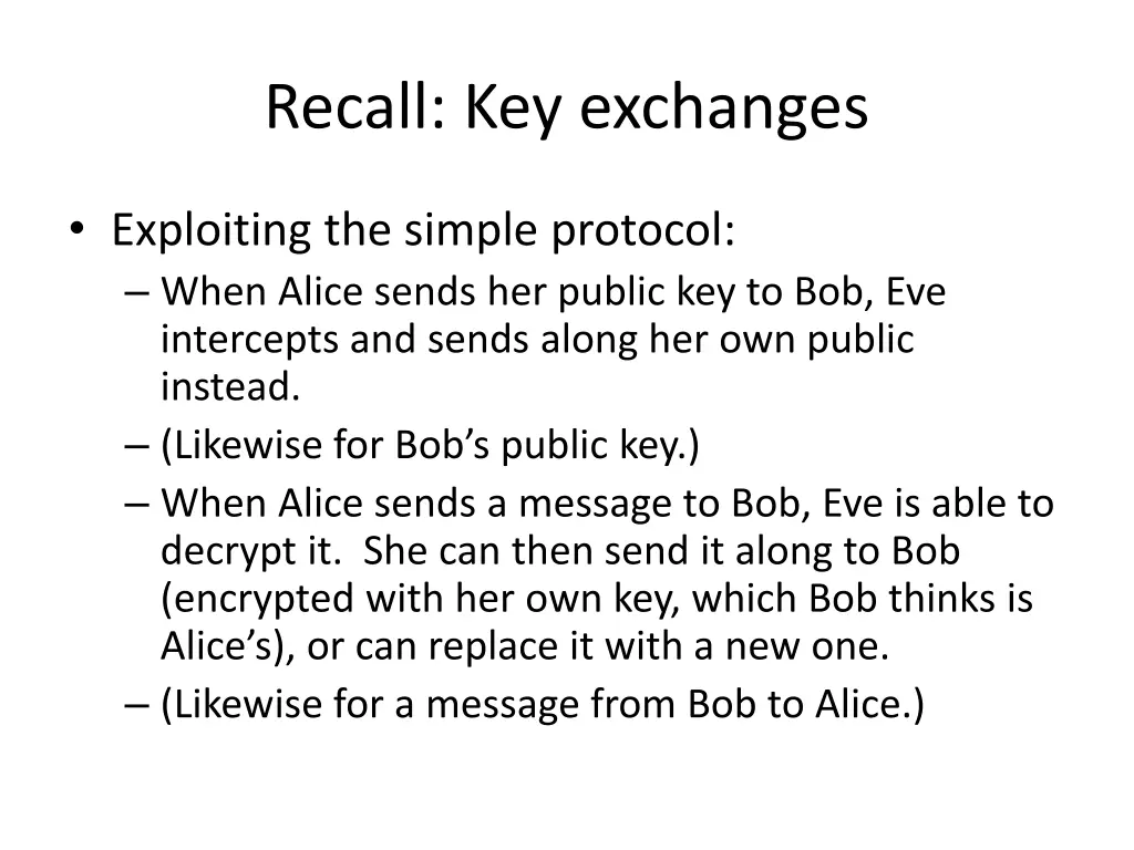 recall key exchanges 1