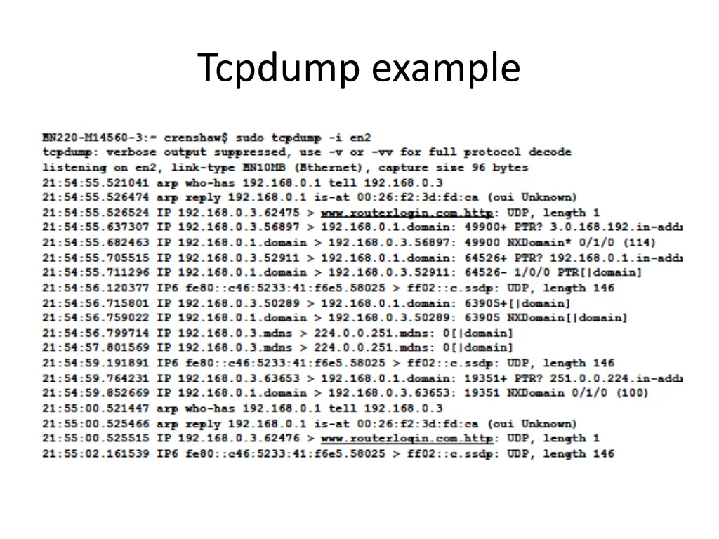 tcpdump example