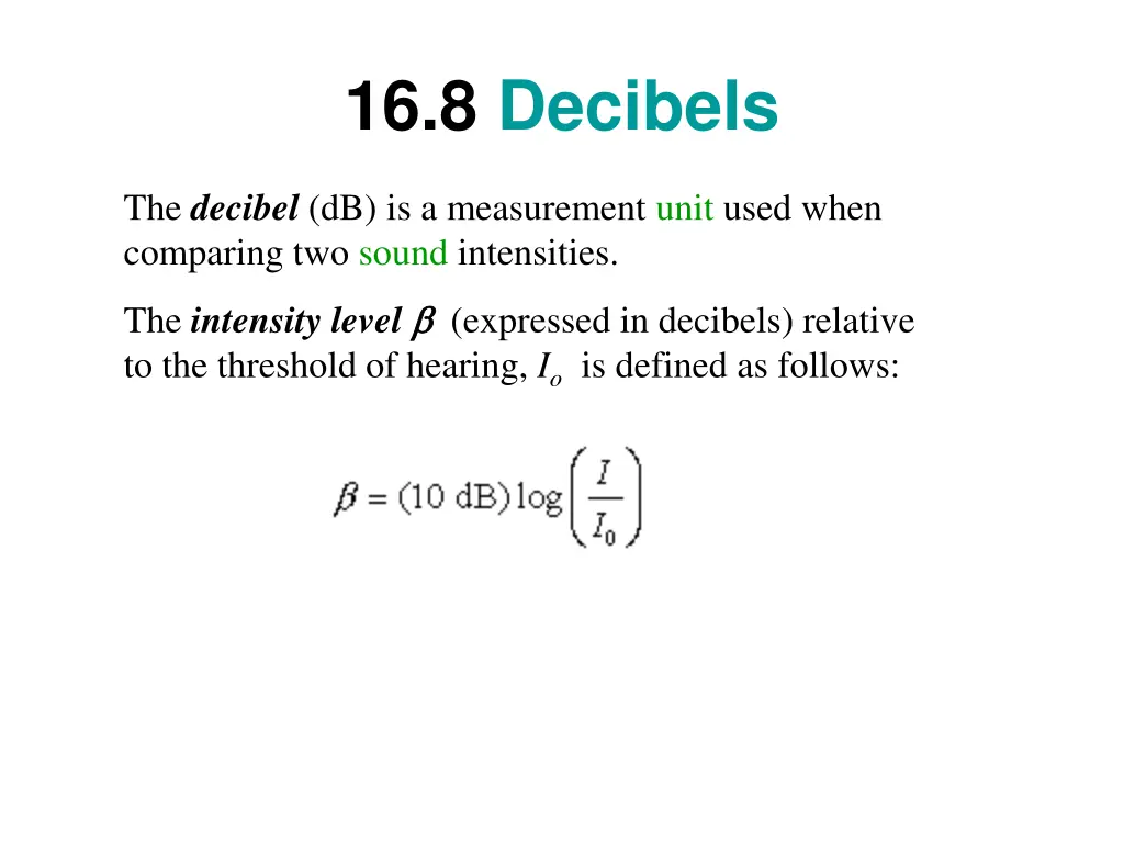 16 8 decibels