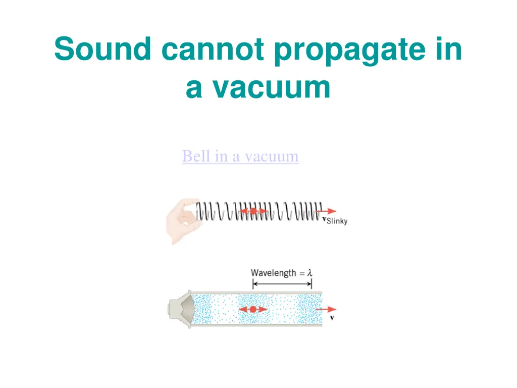 sound cannot propagate in a vacuum