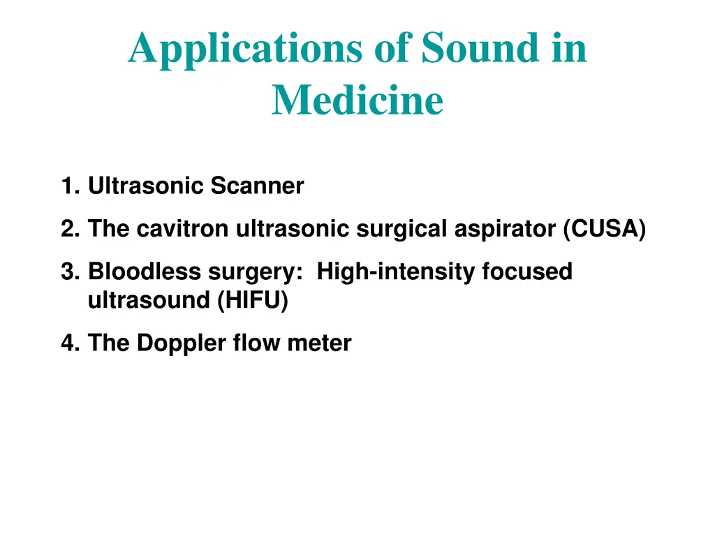 applications of sound in medicine