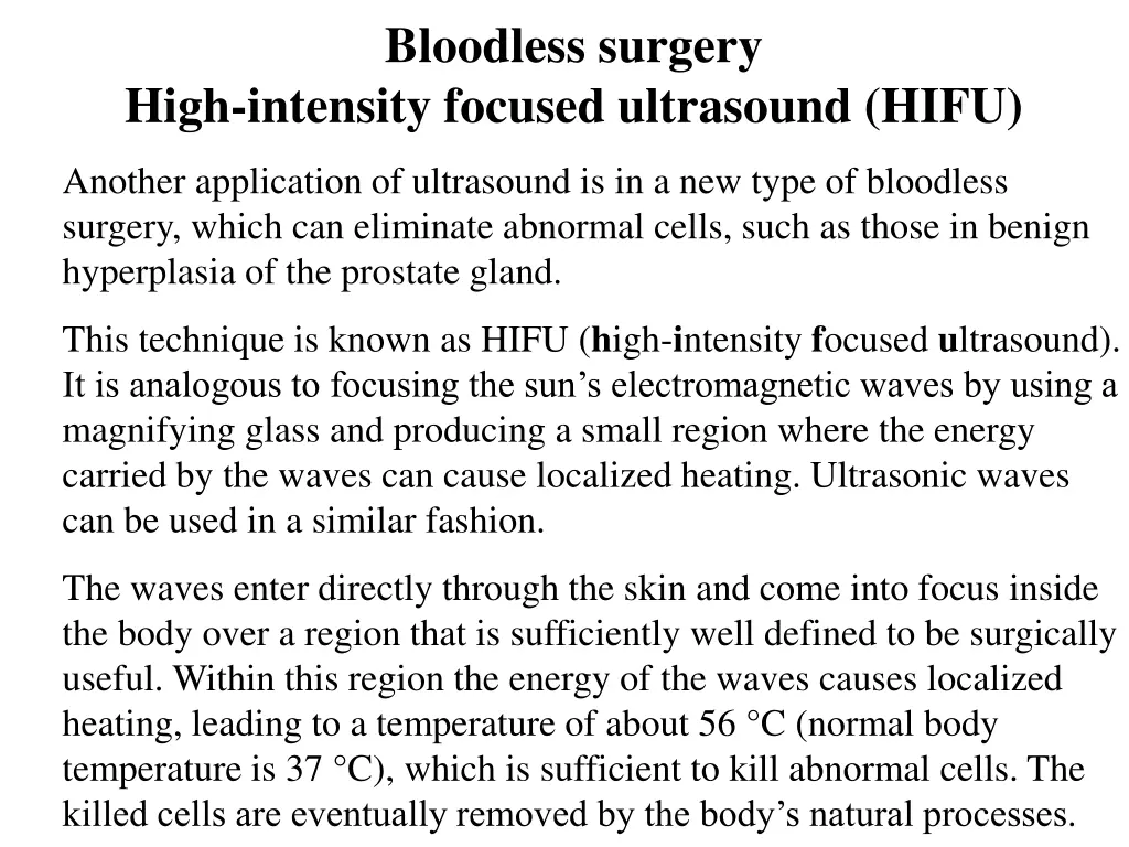 bloodless surgery