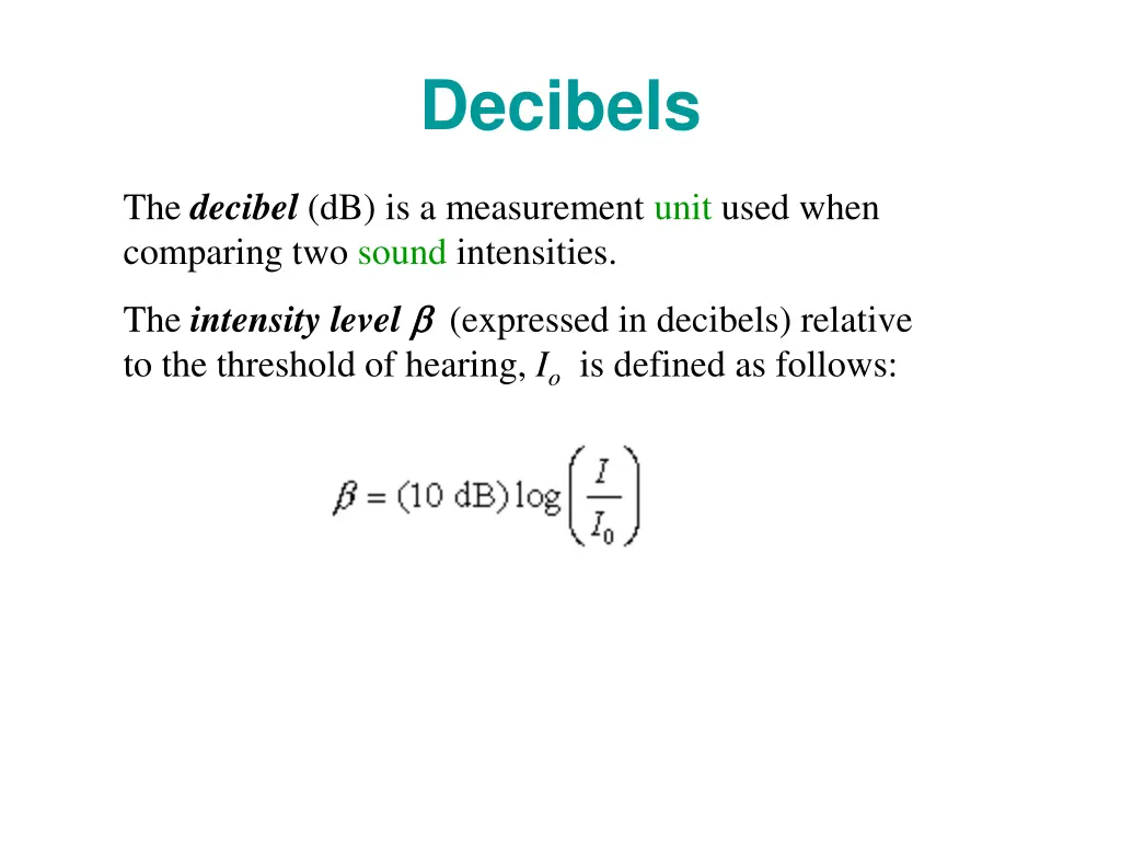 decibels