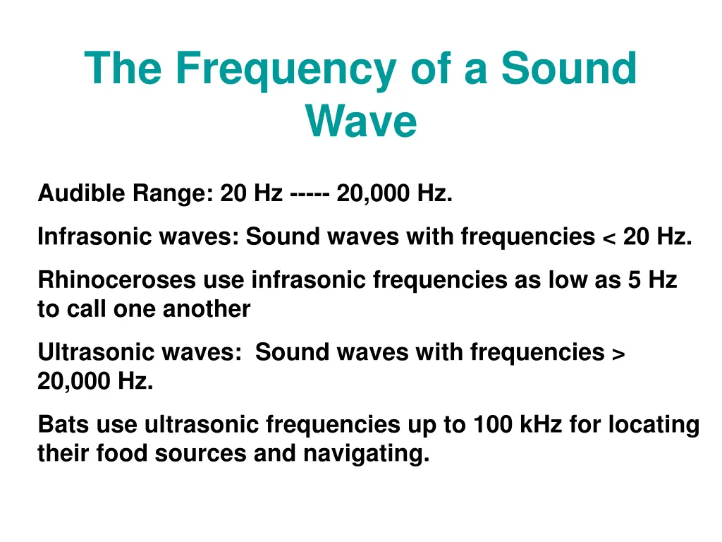 the frequency of a sound wave