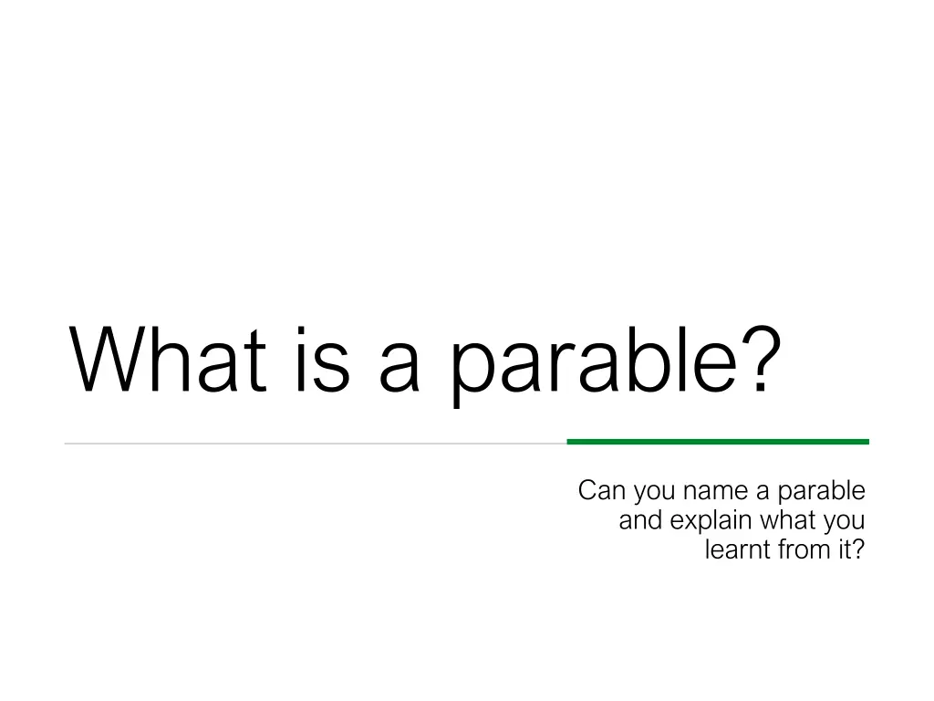 what is a parable