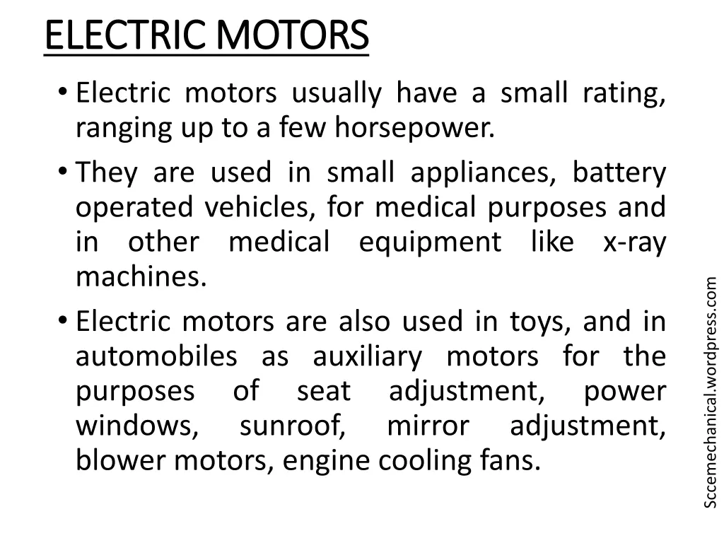 electric motors electric motors