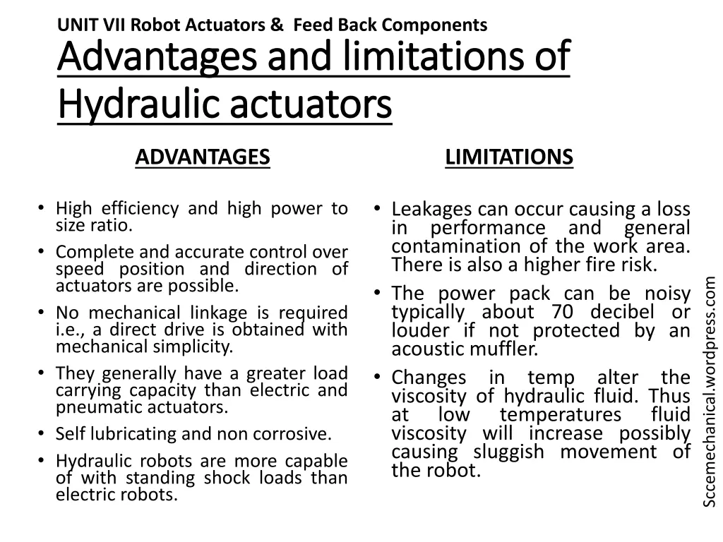 unit vii robot actuators feed back components 10