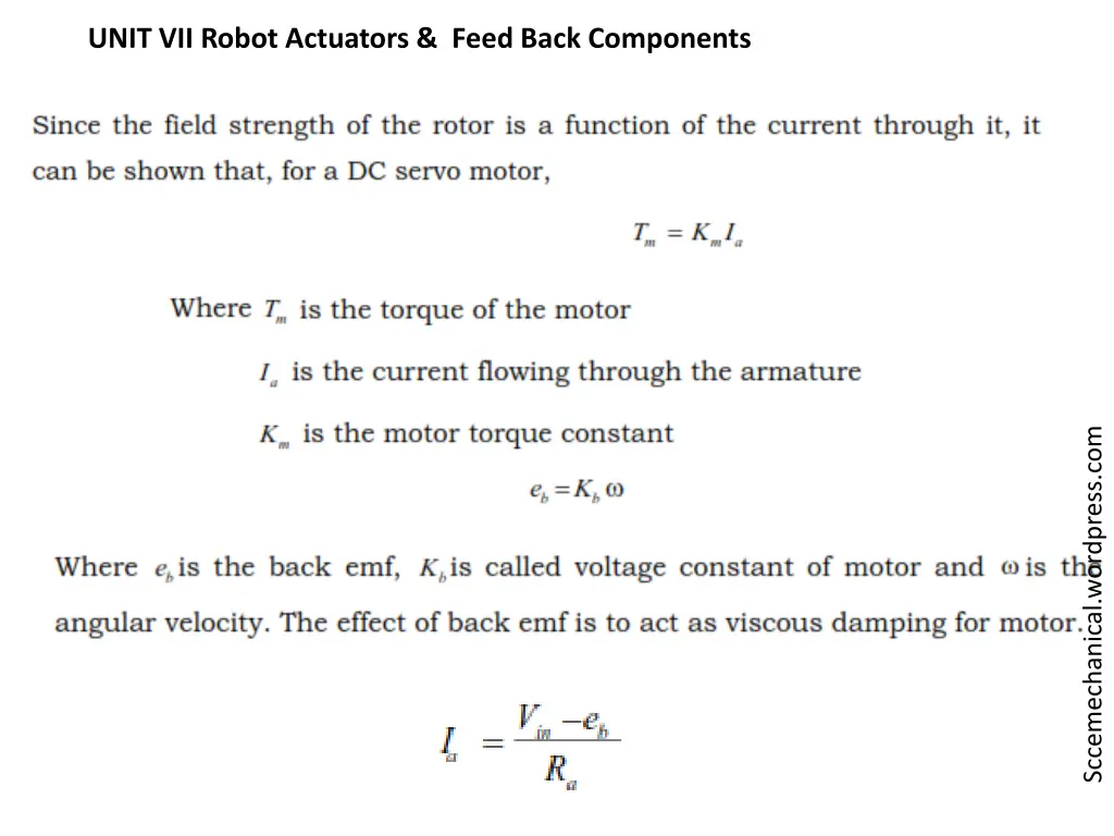 unit vii robot actuators feed back components 15