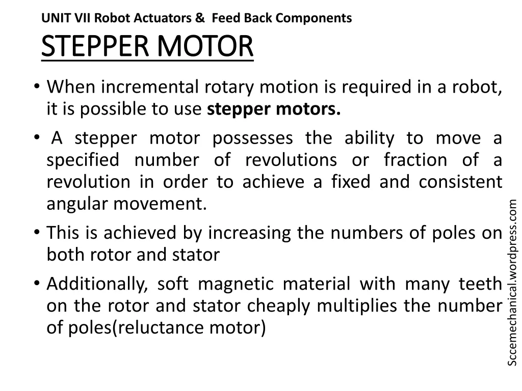 unit vii robot actuators feed back components 16