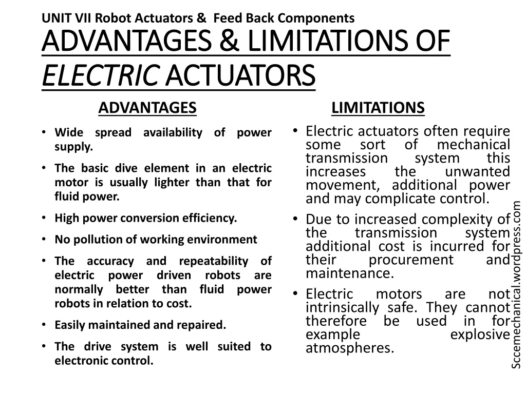 unit vii robot actuators feed back components 18