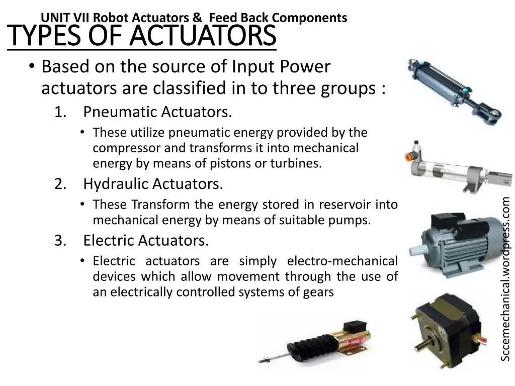 unit vii robot actuators feed back components 3