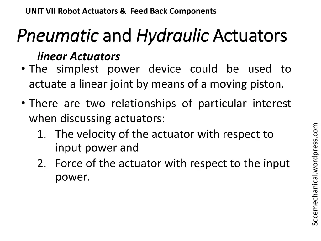 unit vii robot actuators feed back components 6