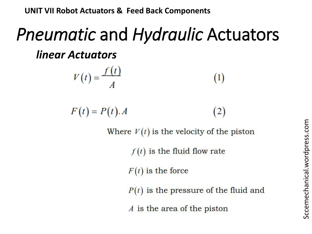 unit vii robot actuators feed back components 7