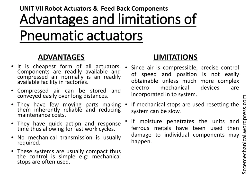 unit vii robot actuators feed back components 9