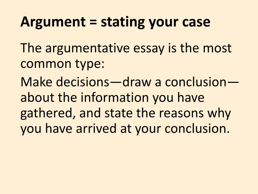 argument stating your case