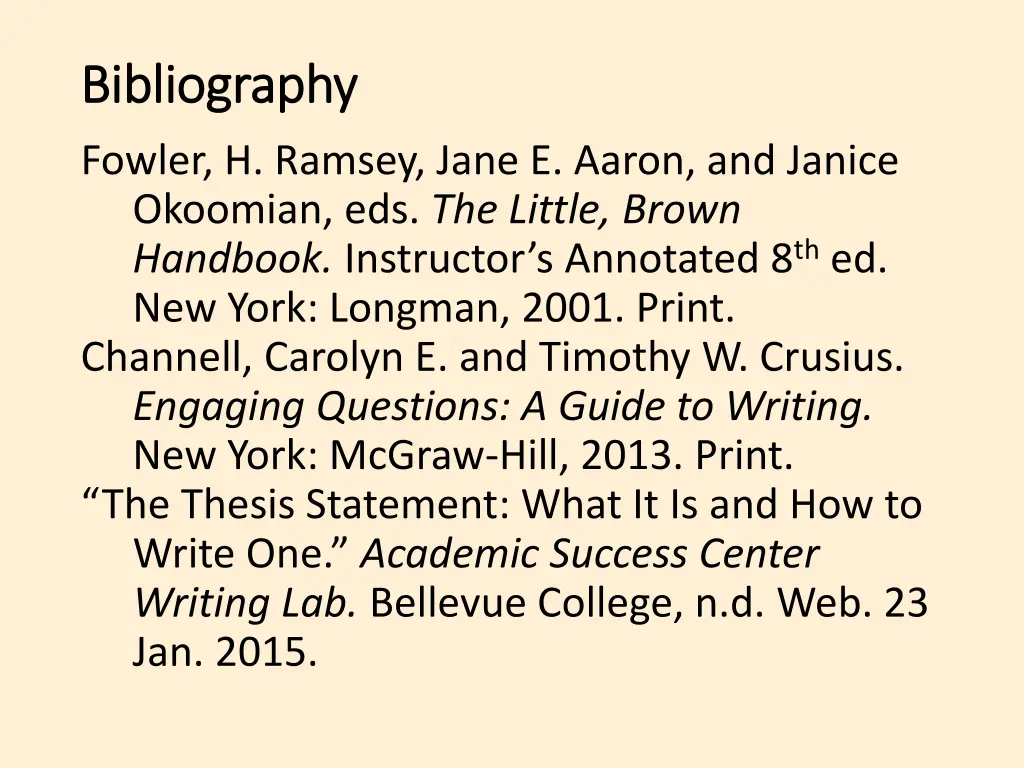 bibliography bibliography