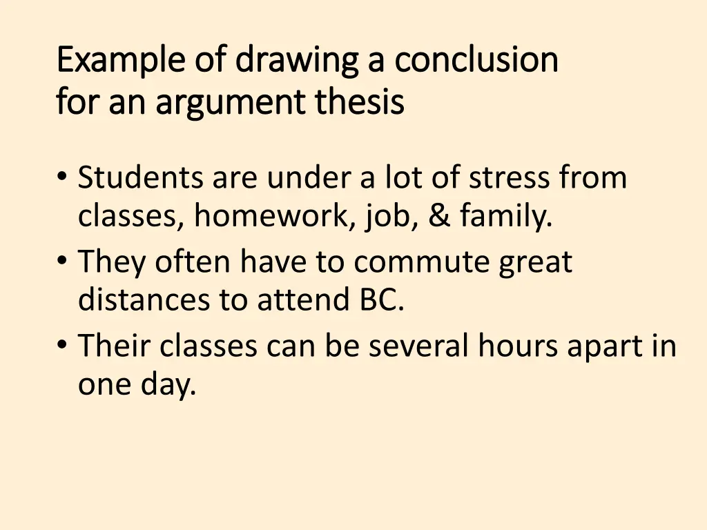 example of drawing a conclusion example