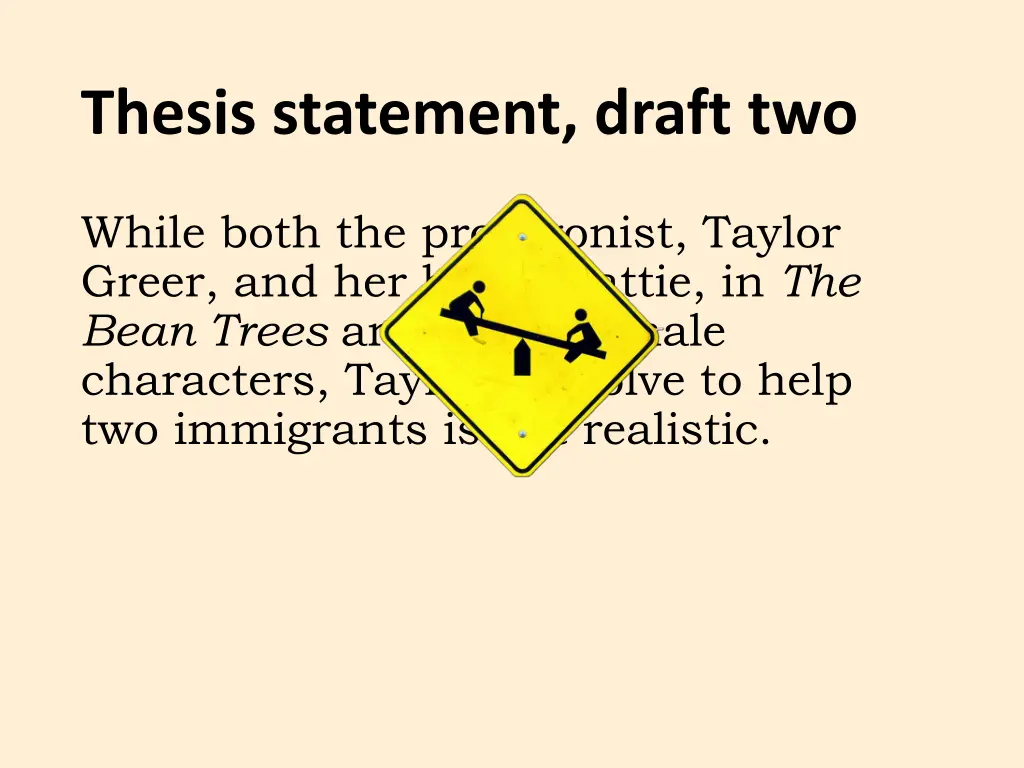 thesis statement draft two