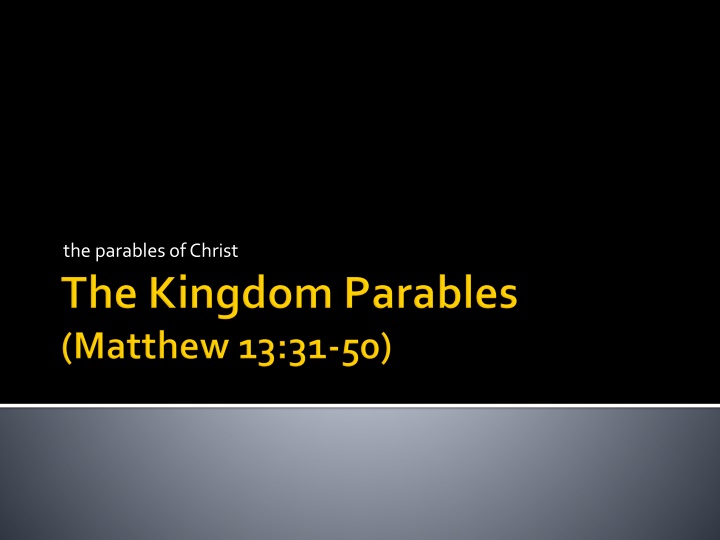 the parables of christ