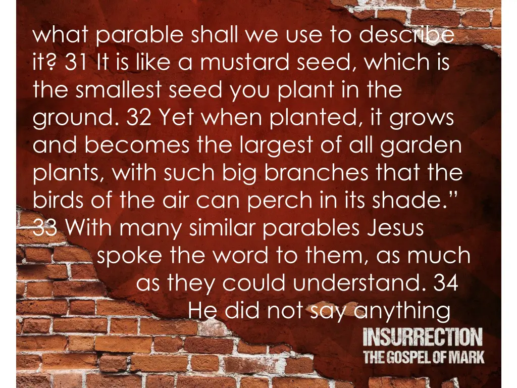 what parable shall we use to describe