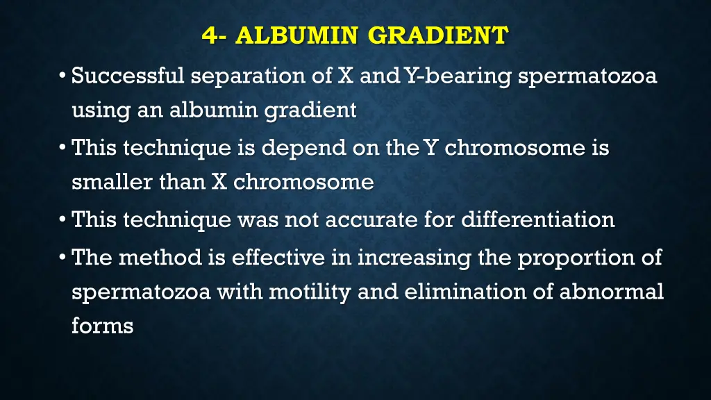 4 albumin gradient successful separation