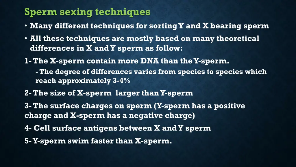 sperm sexing techniques many different techniques