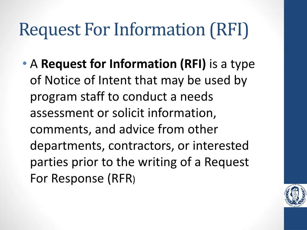 request for information rfi