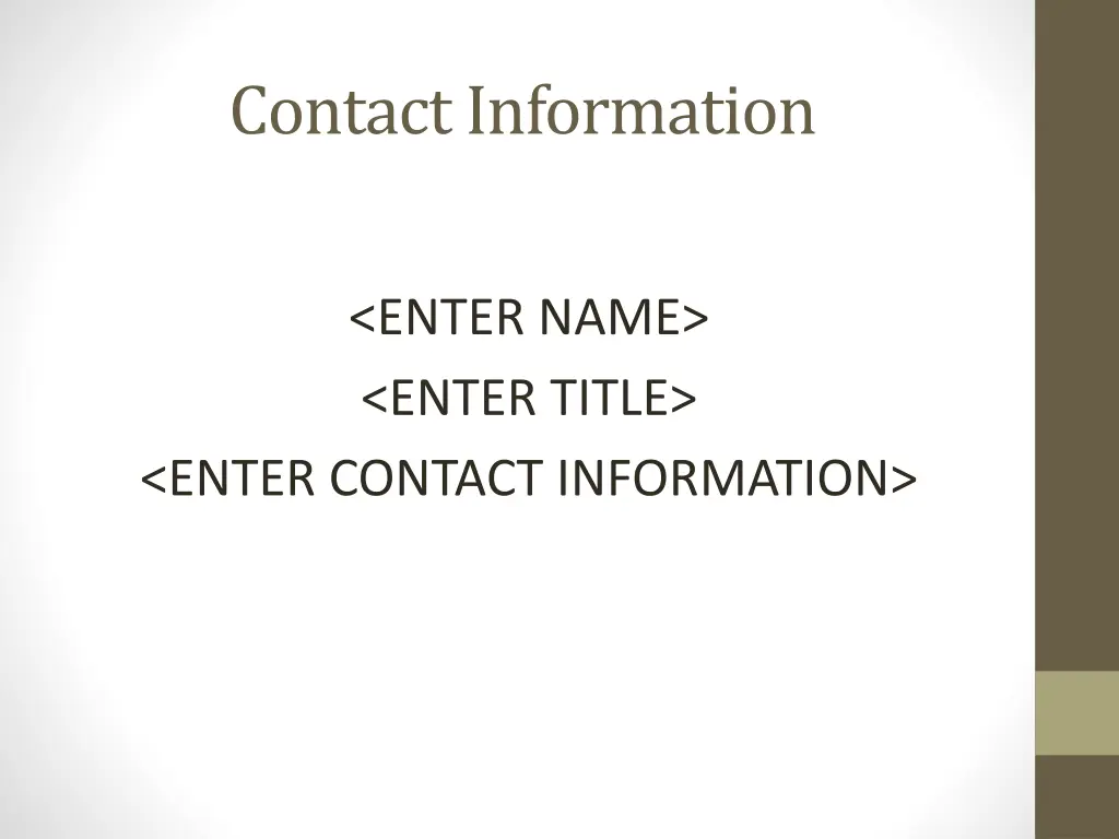 contact information