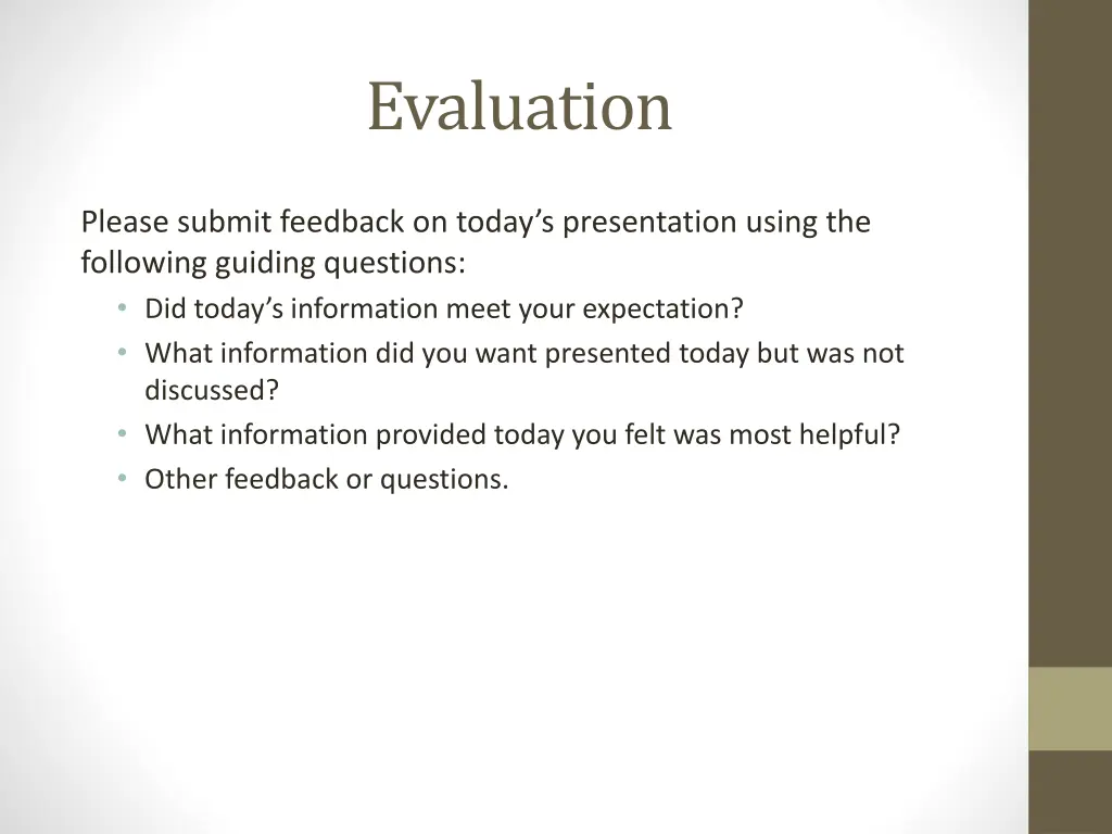 evaluation